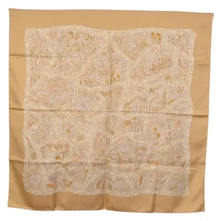 Photo of Hermes Silk Carre 90 Scarf Beige