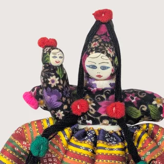 Photo of Vintage Handmade Folk Art Cloth Doll with Baby