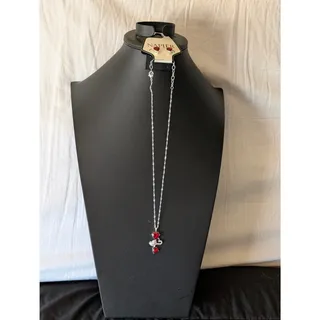 Photo of NWT Napier Silver Tone Necklace With Red Glass & CZ Pavé Hearts Matching Earrings