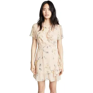 Photo of NWT Paige Cardamom Silk Floral Mini Wrap Dress, Size L
