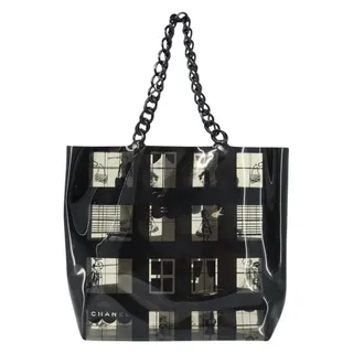 Photo of Chanel Vinyl Chain Tote Bag Black Synthetic