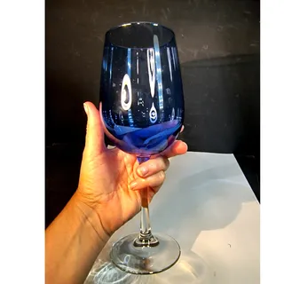Photo of 2114. Cobalt Blue Long Stemmed Wine Glass Large Cup