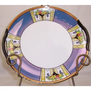 Photo of Vintage Noritake Morimura Nippon Lusterware Handled Serving Plate Fruit Art Deco