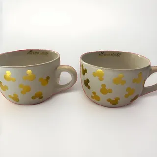 Photo of Xmas Gift For Your Disney Lover 2 Ceramic 24oz Gold Mickey Coffee/Soup Mugs
