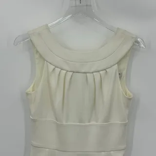 Photo of Trina Turk dress small sleeveless sheath pleated knee length ivory
