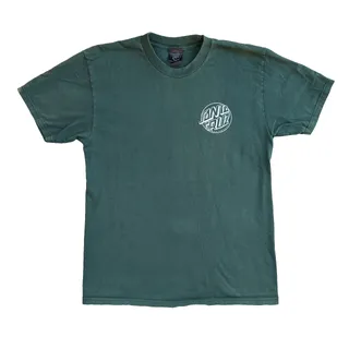 Photo of Santa Cruz Skateboards Graphic T-Shirt Mens Medium Green Vintage Faded