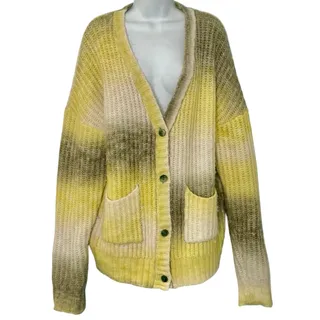 Photo of For Love & Lemons Celeste Cardigan Yellow Ombre Chunky Oversized Cardigan size M