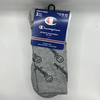 Photo of Champion Logo Double Dry Pack Crew 3 Pair Socks Men’s Size 6-12 (New)