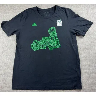 Photo of Adidas Mexico National Team T Shirt Mens M Black Green Quetzalcoatl Soccer 2022