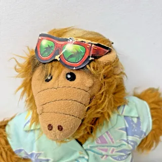 Photo of Vintage 1988 ALF Alien Plush Hand Puppet Doll Toy Hawaiian Shirt Burger King 12”