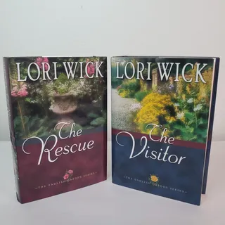 Photo of Lot Of 2 The English Garden Series Books 2-3 Lori Wick Large Print Hardcover DJ