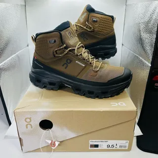 Photo of On Running Cloudrock Mid Waterproof Men's Hiking Boots Earth/Black 9.5