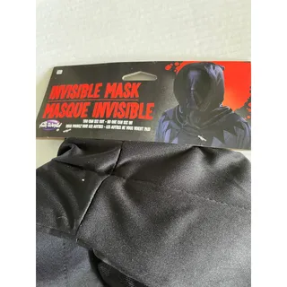 Photo of INVISIBLE BLACK HOOD MASK HALLOWEEN COSTUME NEW FW9214