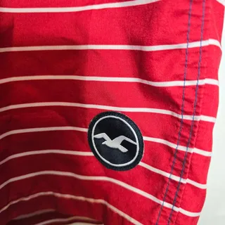 Photo of Men's Hollister Blue Red White Stripe Swim Shorts Trunks Size 30