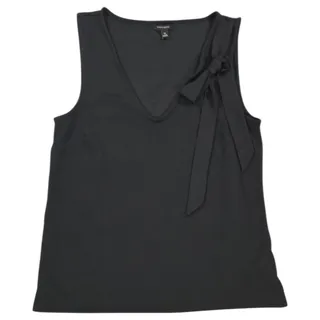 Photo of Banana Republic Wom Medium Black Sleeveless Bow Blouse Top Office Basic Spring