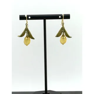 Photo of Michael Michaud Lemon Drop Dangle Leaf Wire Earrings