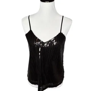 Photo of Lot Two 2Bella Tops Women Sm Camisole Sequin Champagne Black Glam Sparkle Party