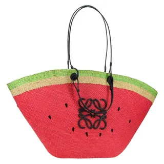 Photo of Loewe Raffia Watermelon Tote Bag Red