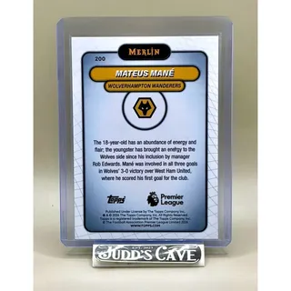 Photo of π¨ Topps Merlin Premier League RC Mateus ManΓ© Wolverhampton Wanderers VHS SSP β½οΈ