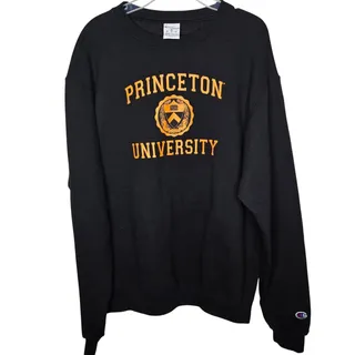 Photo of Champion Princeton University Black Orange Crewneck Sweatshirt Size Medium