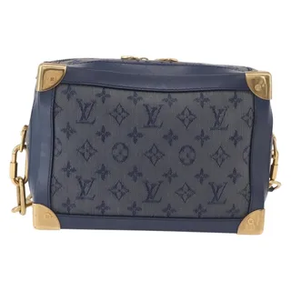 Photo of Louis Vuitton Monogram Denim Soft Trunk Shoulder Bag Blue