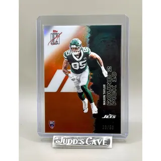 Photo of π¨ Topps 2025 Orange Signature Class Round 2 Pick 10 Mason Taylor Jets RC /50 π