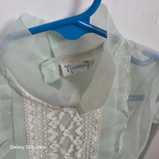 Photo of Vintage Nanette 1960 Mint Green, lace and ruffles, sheer Dress sz 6-9mo