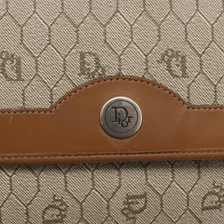 Photo of Dior Honeycomb Canvas Chain Shoulder Bag Beige