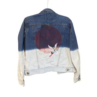 Photo of Iro-Ochi Limited Edition Embroidered Denim Jacket M Blue White Ombre 170/300 art