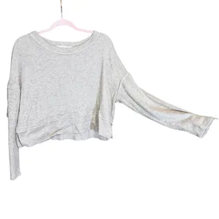 Photo of Altar’d State Cropped Knit Sweatshirt Neutral Beige Size Medium boho romantic