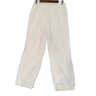 Photo of Charter club 100% linen white pull on pants small drawstring waist coastal