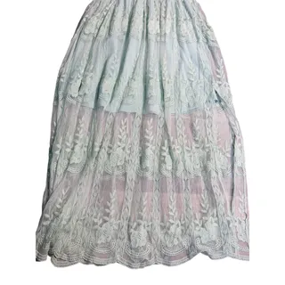 Photo of mint green lace whimsical fairy dress embroidered floral cottagecore size XL 
