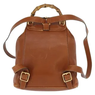Photo of Gucci Bamboo Leather Backpack Brown