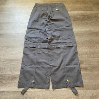 Photo of Pacsun Wide Leg Baggy Cargo Pants Women's 26 Grey Low Rise Adjustable Hem NWOT
