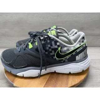 Photo of Nike Dual Fusion TR IV men's cross trainers in a grey and lime. Men 10.5