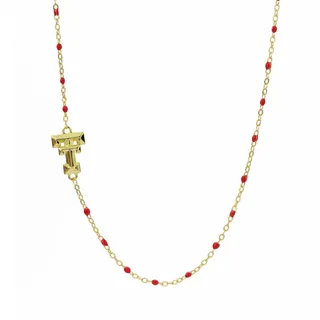 Photo of Texas Tech Red Raiders Logo Enamel Bead Necklace – 18K Gold Plated