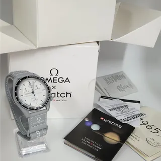 Photo of Omega Swatch Moon Swatch Mission to the Moon Bioceramic 42mm Chronograph Watch