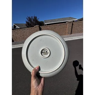 Photo of Ken Edwards El Palomar Tonalá lotus pattern ceramic plate from Mexico 70s