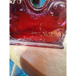 Photo of Antique Ruby Flashed Glass Souvenir From NH Vanity Caddy (3163)