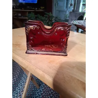 Photo of Antique Ruby Flashed Glass Souvenir From NH Vanity Caddy (3163)