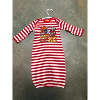 Photo of Game Day in KC - Kansas City Newborn Cotton Gown Red & White Striped
