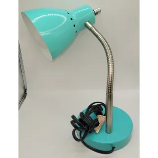 Photo of Teal or Turquoise Metal Desk Lamp - Flexible Gooseneck 16" tall