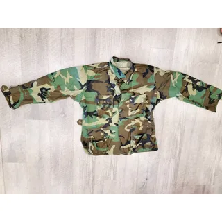 Photo of US Military BDU Shirt/Coat Combat Large Hot Weather Woodland Camo Army NEW