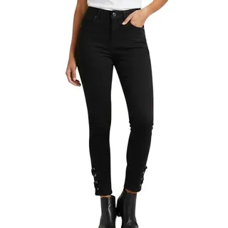Photo of Seven7 High Rise Skinny Black Jeans Lace Up Ankle Hem size 6 NEW No Tags