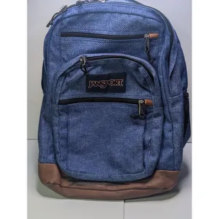 Photo of JanSport Cool Student Backpack Blue 34L Laptop Bag Brown Bottom JS0A2SDD