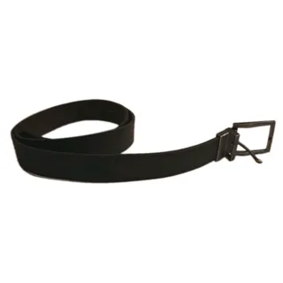 Photo of Vintage Black Leather Dress Belt Mens Size 40/42 Classic Rectangular Buckle