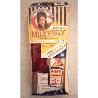 Photo of Milky Way ShortCut Series SG-27PCS 100% Human Hair Weave Extension Color PK Pink