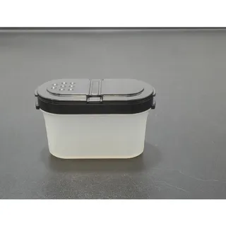 Photo of Tupperware Small Spice Shaker Container Sheer, Black Lid 1843 EUC