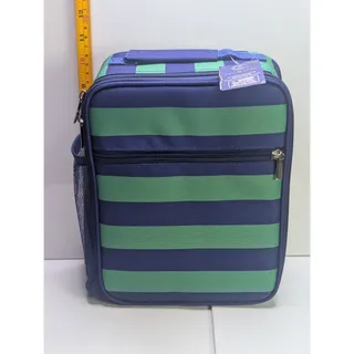 Photo of Cali & Caro Navy Green Stripe Lunch Tote Insulated Bag NWT Kids School