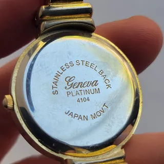 Photo of Geneva Platinum 4104 Womens Watch 25mm Gold Case White Dial Bangle Quartz